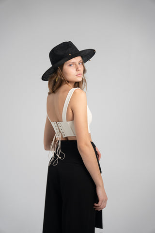 Luxurious Raw Silk Corset Top with Straps – Timeless Elegance and Comfort
