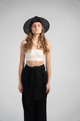 Luxurious Raw Silk Corset Top with Straps – Timeless Elegance and Comfort