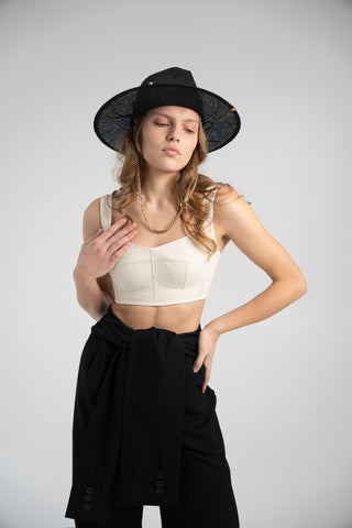 Luxurious Raw Silk Corset Top with Straps – Timeless Elegance and Comfort