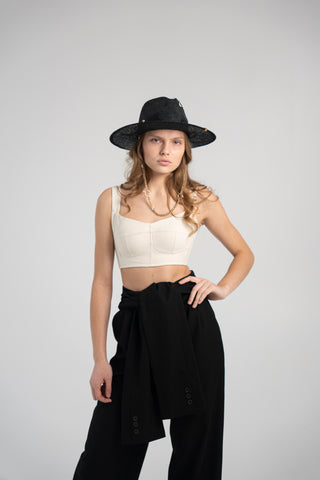 Luxurious Raw Silk Corset Top with Straps – Timeless Elegance and Comfort