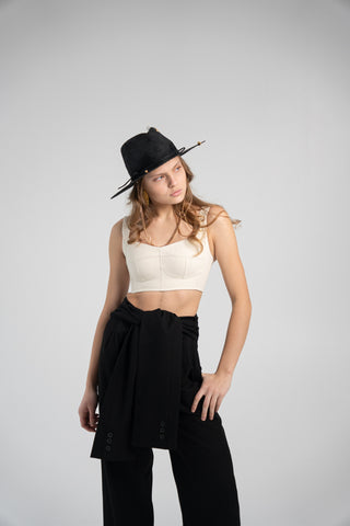 Luxurious Raw Silk Corset Top with Straps – Timeless Elegance and Comfort