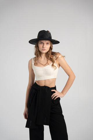Luxurious Raw Silk Corset Top with Straps – Timeless Elegance and Comfort