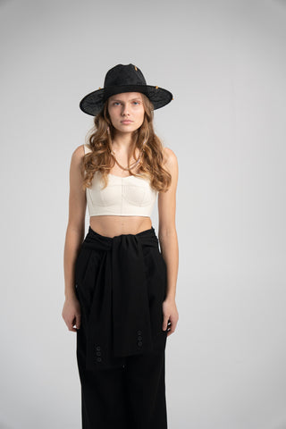 Luxurious Raw Silk Corset Top with Straps – Timeless Elegance and Comfort
