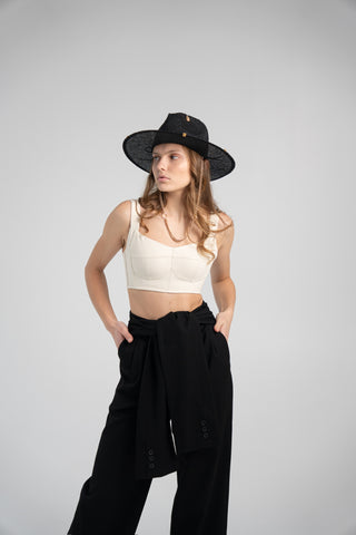 Luxurious Raw Silk Corset Top with Straps – Timeless Elegance and Comfort