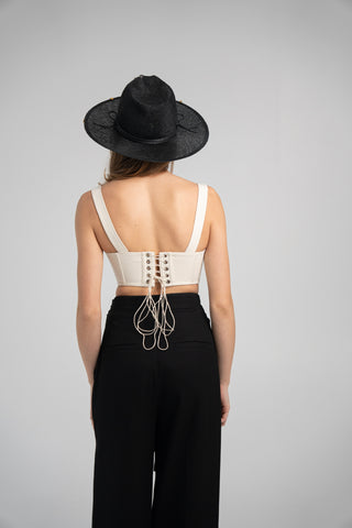 Luxurious Raw Silk Corset Top with Straps – Timeless Elegance and Comfort