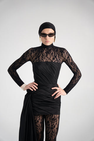 Black Taffeta Corset Set with Tail, Black Taffeta Corset Top & Mini Skirt With Rose and Tail , Everything Outfit for Woman