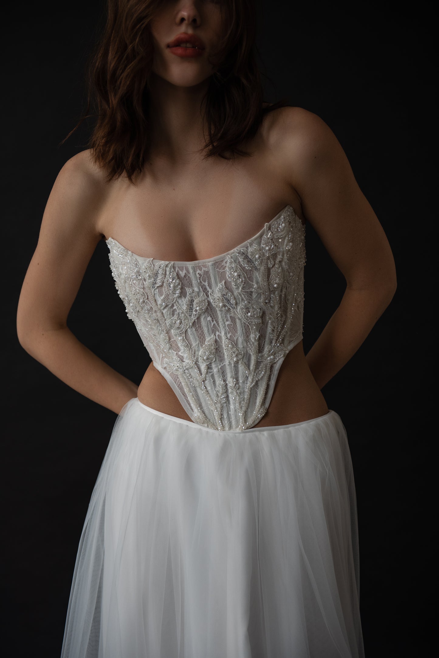 Embroidered Flowers Lace Corset, Floral Lingerie, Romantic Lace Ensemble, Women's Dress, Wedding Undergarments