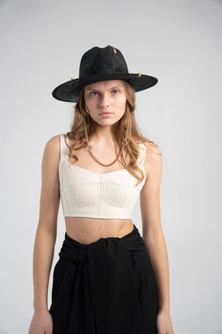 Luxurious Raw Silk Corset Top with Straps – Timeless Elegance and Comfort