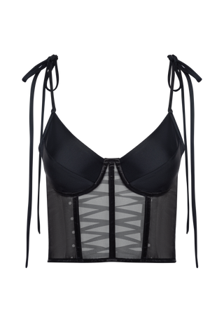 Black Soft Cups Corset Top, Short Top Bustier, Custom Black  Crop Top (Copy)