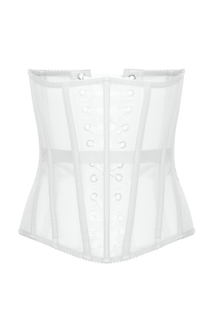 Ivory Mesh Underbust White Corset Belt