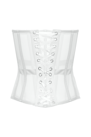 Ivory Mesh Underbust White Corset Belt