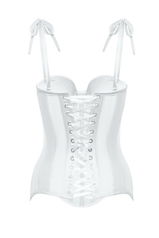 Ivory Mesh Corset Top With Satin Cups, Steel Bones Custom Wedding Corset Tops, Removable Straps Bridal White Lacing Up Corset