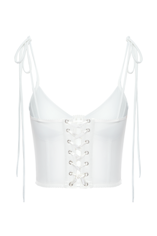 Ivory  Soft Cups Corset Top, Short Wedding Top Bustier, Custom White Crop Top, Bachelorette Party Bridal Outfit