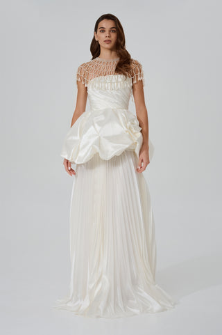 Set with a corset and two pleated skirts — a short fluffy one and a long straight one