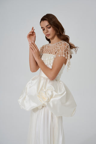 Set with a corset and two pleated skirts — a short fluffy one and a long straight one