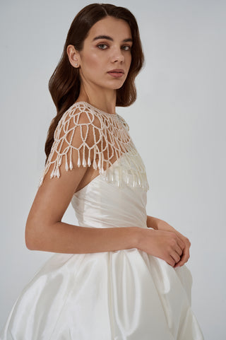 Set with a corset and two pleated skirts — a short fluffy one and a long straight one