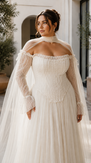 Plus size. Natural silk dress — classic cut with detachable sleeves