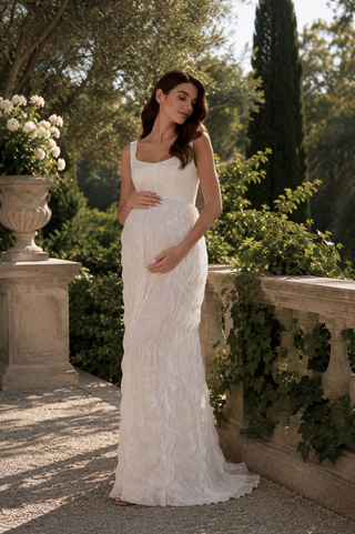 Pregnant Transforming wedding set — a dress that separates into a corset and long skirt