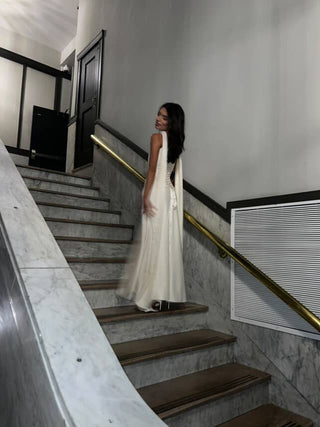 Satin corset with a straight long skirt — a classic wedding set made of thick satin, lace-up corset with internal boning