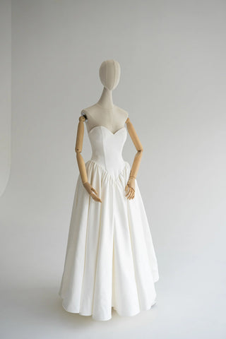 Ivory Satin Strapless Wedding Dress with Sweetheart Neckline — original product photograph