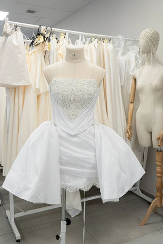 Embroidered Taffeta Bridal Corset & Mini Skirt Set — original product photograph