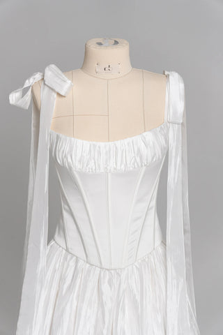 Ivory Crushed-Taffeta Bridal Corset & Full Skirt Set — original product photograph