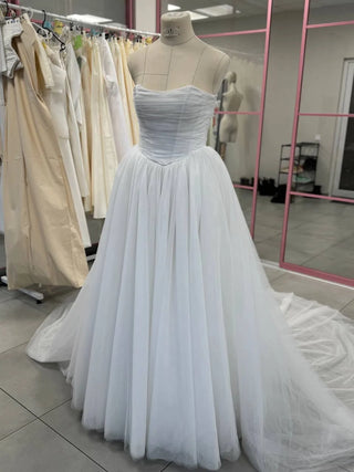 Maternity Strapless Tulle Wedding Dress with Train — original product photograph