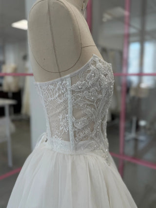 Embroidered Bridal Corset & Short Silk Chiffon Skirt Set — original product photograph