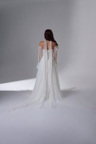 Bridal Wedding Set – Lace Corset with Sleeves & Long Ruffled Skirt