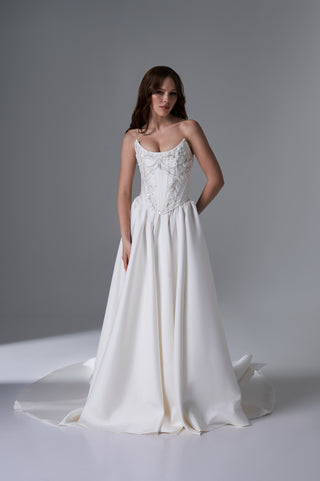 Wedding Set – Strapless Embroidered Corset with Long Skirt