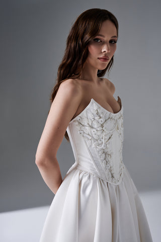 Wedding Set – Strapless Embroidered Corset with Long Skirt