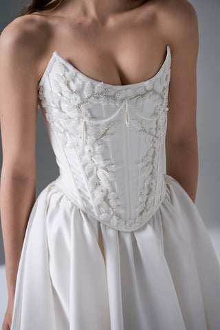 Wedding Set – Strapless Embroidered Corset with Long Skirt