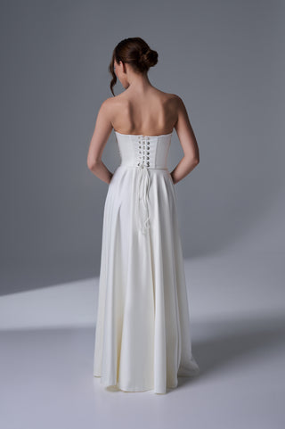 Wedding Set – Strapless Corset with Wide-Leg Trousers