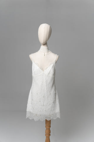 Lace and satin set with detachable train — satin corset with embroidery on lacing with metal bones