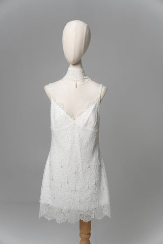 Lace and satin set with detachable train — satin corset with embroidery on lacing with metal bones