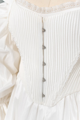 Taffeta dress with a full skirt and removable corset — model with a train and detachable sleeves - designer piece by Caribis