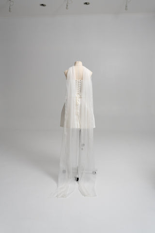 Exquisite dress-transformer with a corset bodice and two skirts for an elegant wedding look