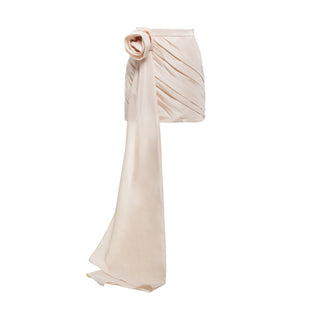 A gold set consisting of a corset and a skirt with a removable train, designed for special occasions and an accentuated silhouette - designer piece by Caribis