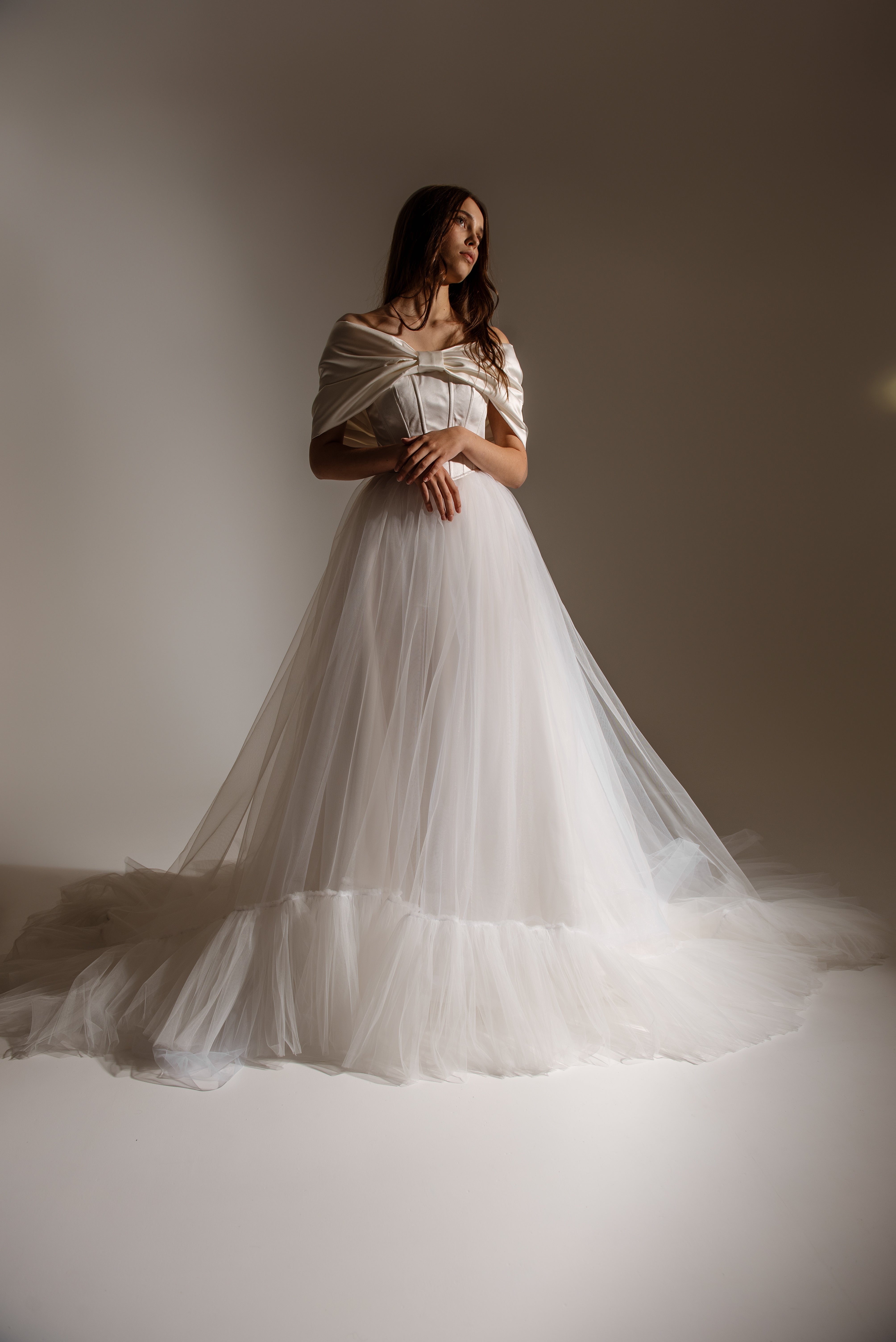 double tier corset dress Prom Dress w/ 14 Layer Tiered Ruffle Skirt & Corset