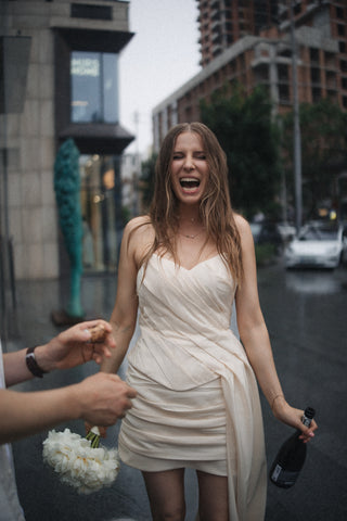 Corset with train — sophisticated minimalism in a contemporary style