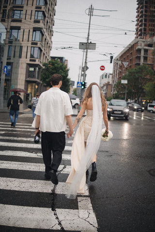 Corset with train — sophisticated minimalism in a contemporary style