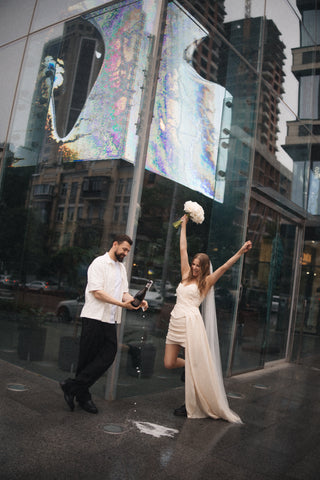 Corset with train — sophisticated minimalism in a contemporary style