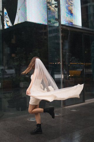 Corset with train — sophisticated minimalism in a contemporary style