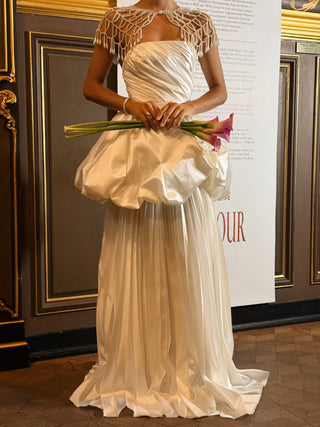 Set with a corset and two pleated skirts — a short fluffy one and a long straight one