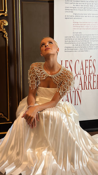 Set with a corset and two pleated skirts — a short fluffy one and a long straight one