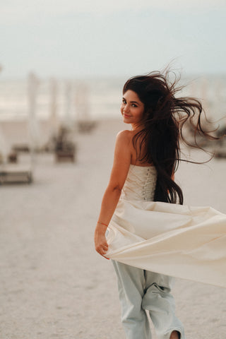 Corset with train — sophisticated minimalism in a contemporary style