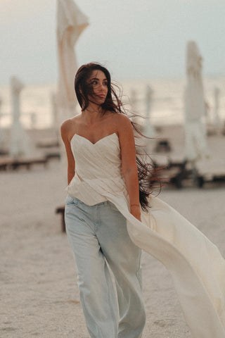 Corset with train — sophisticated minimalism in a contemporary style