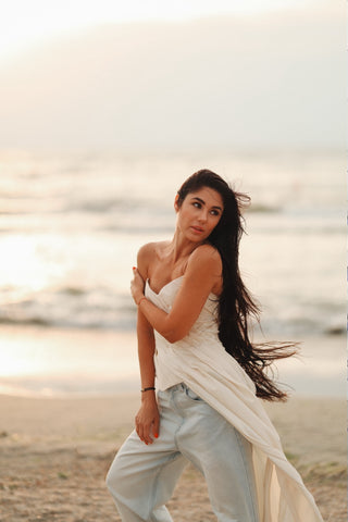 Corset with train — sophisticated minimalism in a contemporary style