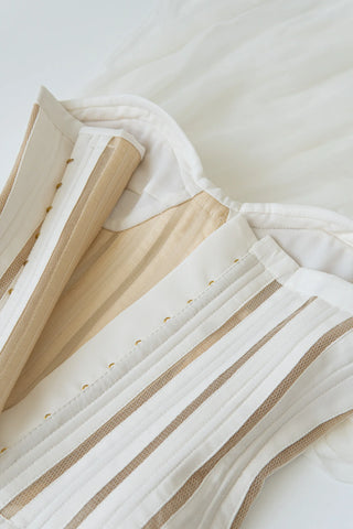 Ivory Crepe Bridal Corset & Wide-Leg Trousers Set — original product photograph