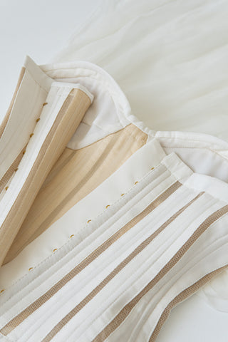 Original product photo — Ivory Crepe Bridal Corset & Wide-Leg Trousers Set